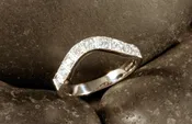 18K White Gold 9 Diamond Curved Ring — Designs By S&R