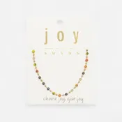 16 Matte Glass Beaded Necklace Multi Bright"