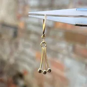 Fan Charm, Yellow Gold + Smoky Quartz — CowPok