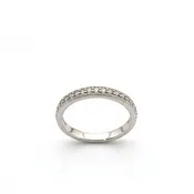 Diamond Channel Wedding Band with Milgrain Detail