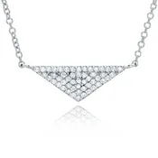 Pavé Diamond Triangle Pendant Necklace