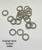 12 gauge stainless steel spiral jump rings 12.5mm – 20pcs