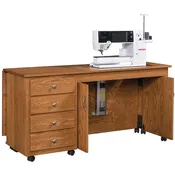 132 Flat Top Pocket Doors Sewing Cabinet