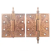 1870s Victorian Eastlake Brass Hinges