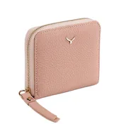 Amalfi Women’s Mini Leather Wallet with Zipped Pocket – Mapi Edition, Pink