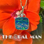 14K Yellow Gold Pendant With One Rectangular Australian Opal Doublet – SOLD