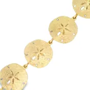 14k Yellow Gold Sand Dollar Bracelet 7"
