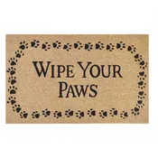 First Concept FC-72025 Wipe Your Paws Coir Door Mat, 18 x 30 In., Black/Brown