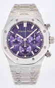 Royal Oak Chrono 26240 Purple Dial FREE SPRUNG MVMNT Steel Caing Super Clone Watch