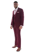 David Major Burgundy Suit