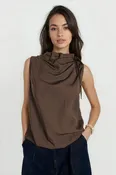 Cinched Mock Neck Top