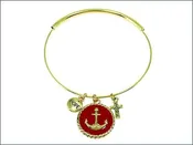 Adjustable Nautical Anchor Bangle Bracelet