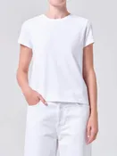 Agolde Adine Long Line Tee White