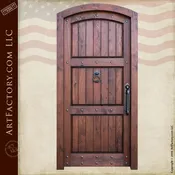 3 Panel Vertical Plank Door: With Hand Forged Iron Hardware – CFE445