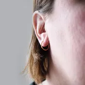 12mm Gold Faceted Sleeper Hinged Hoops