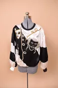 Deadstock Beaded Silk Masquerade Top by Bonnie Boerer, XL