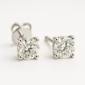 14k WHITE GOLD 2 ct TOTAL WEIGHT LAB GROWN DIAMOND STUD EARRINGS — Cortes