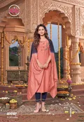 Baby Pink-Blue Combo Silk Salwar Suit