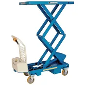 Bishamon Mobile Scissor Lift, Battery Powered, Double Scissor, 1,100 lbs, 63.2 in Raised Height