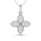10K White Gold Lab Grown Diamond Floral Pendant | Joe Kassab Jewelers