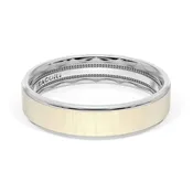 5mm Two-Tone Flat Wedding Band in Satin Finish
