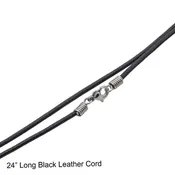 24" Black Leather Cord