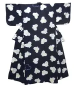Sri Indigo-Dyed Cotton Shibori Yukata with Butterflies