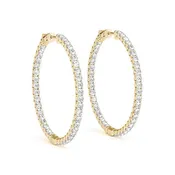 4 Prong 1.2 Inch Round Hoop 0.63Ct