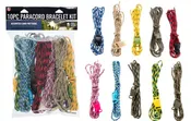 10Pc -10' Assorted Camo Design Paracord Bracelet Kit with Buckles