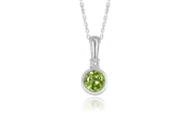 10K White Gold Peridot and Diamond Pendant
