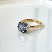 Coki Bijoux Fine Jewelry—14k Yellow Gold Narae Ring with Tanzanite