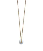 "Smooth-Sailing" 16" Necklace - Sliding Pearl, Gold Fill