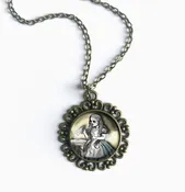 Alice in Wonderland "Drink Me" Ornate Pendant Necklace — CityTrenz Boutique