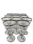 1960's Rosenthal Platinum Rimmed Crystal Water Goblets (Set of 11)