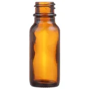 0.5 oz Amber Glass Boston Round Bottle 18-400 Neck Finish