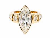 5ct Marquise Cut Diamond Ring in 18K Yellow Gold