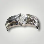 0.33 CT.T.W. Two Stone Diamond Men's Band in 14k White Gold