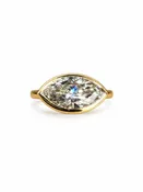 Marquise Diamond Bezel Ring Yellow Gold