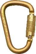 Carabiner with 1″ throat opening, twist-lock action