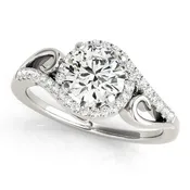 1.08ctw Round White Gold Diamond Engagement Ring