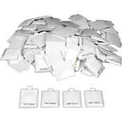 100 14K Gold White Earring Puff Cards Case Display 1.5"