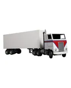 1970s Handcrafted Semi-Trailer Truck Model – Wood, Metal, Rubber, with Driver Figure