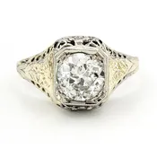 Vintage 14 Karat Engagement Ring With 1.15 Carat Old European Cut Diamond EGL – F SI3
