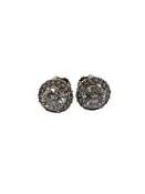 14k Natural Diamond Halo Cocktail Stud Earrings - HOUSEWARE THRIFT STORE