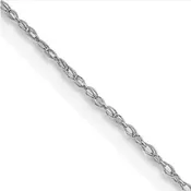 13" 14kt White Gold 0.5mm Carded Rope Chain