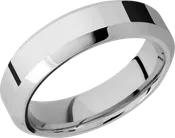 Cobalt chrome 6mm Domed Band with Rounded Edges, Milgrain, and 1mm 14KR