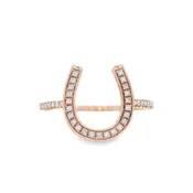 14K Rose Gold 0.15ct Diamond Horse Shoe Fashion Ring