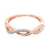 0.10 CTW Round Diamond Entwined Fashion Ring in 10K Rose Gold