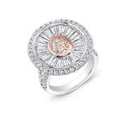 18K DIAMOND RING WITH PINK DIAMOND