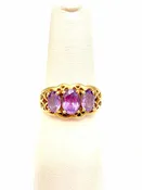 10K Gold Amythst Vintage Faceted 10K Ring Size 6.5